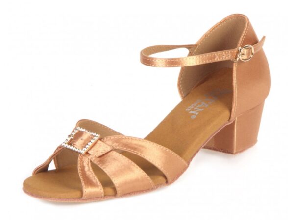 Dievčenské tanečné topánky BD-3 Telový satén